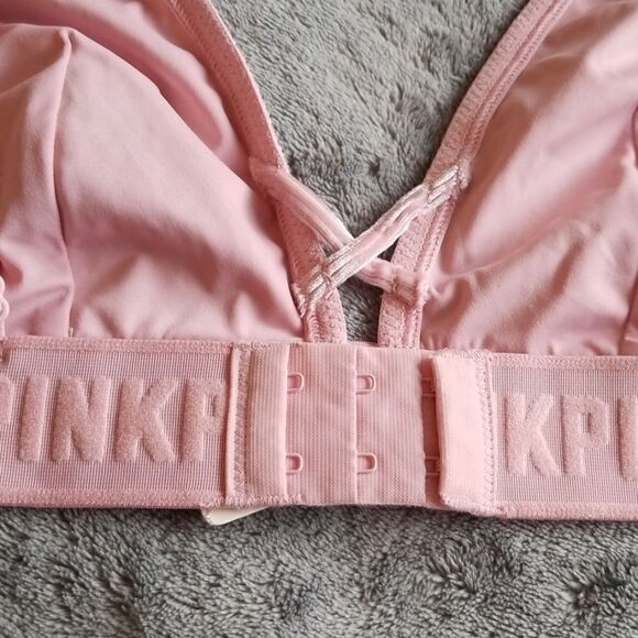 NWT PINK Victoria's Secret Ribbed Velvet Plunge Bralette in Pink - Picture 5 of 5